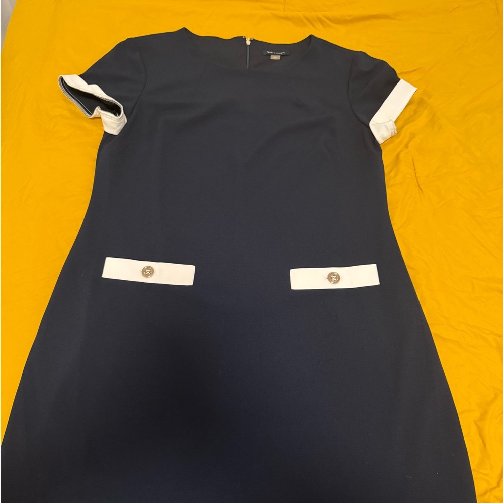 Tommy Hilfiger Navy Dress with White Trim